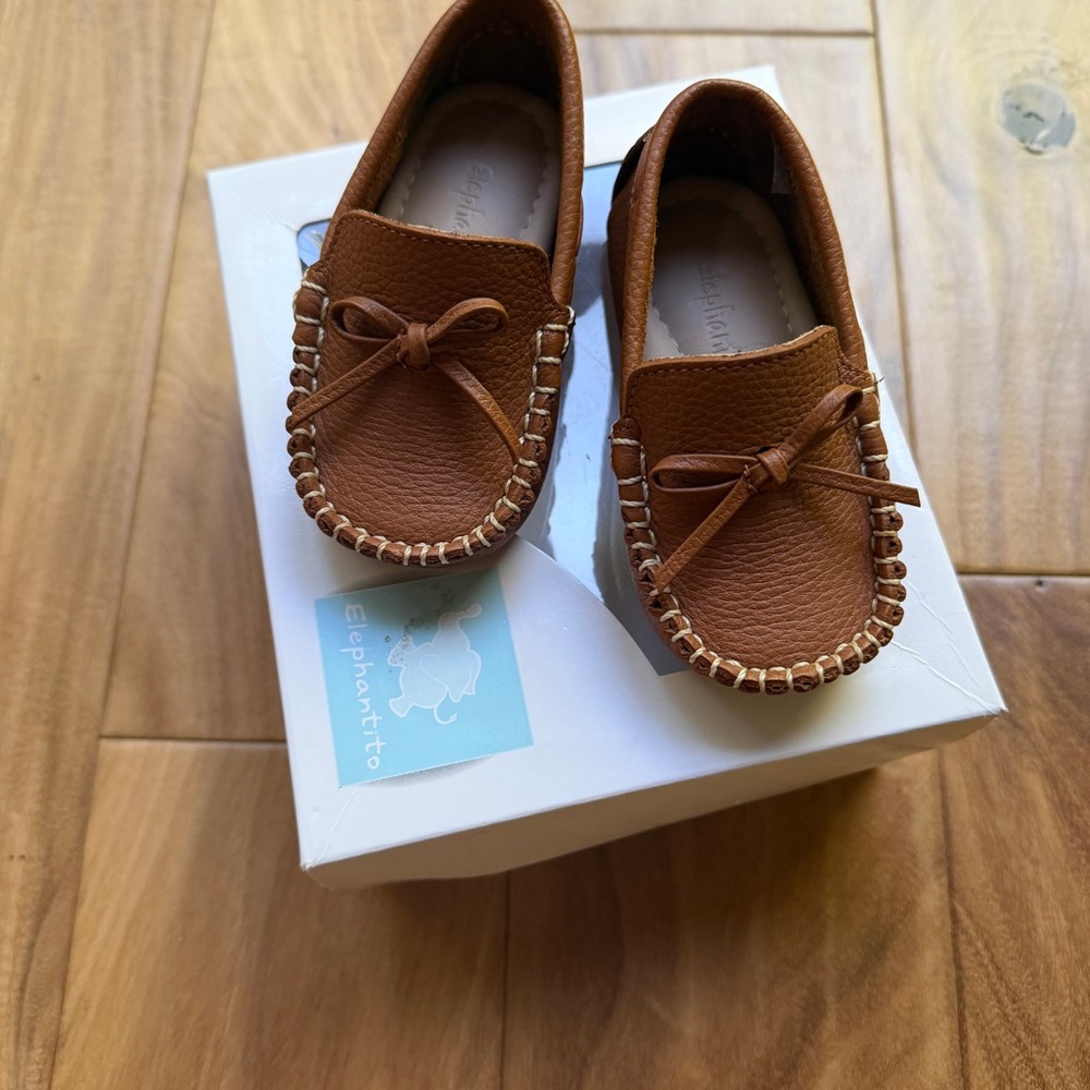 Elephantito Toddler Moccasins in Cognac Brown